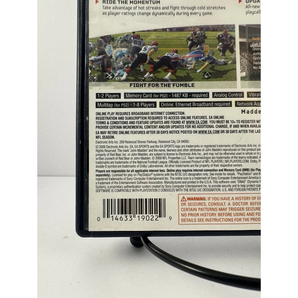 Madden NFL 10 (Sony PlayStation 2, 2009) W/‎ Manual